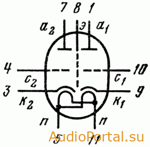 Двойной триод 6Н16Г-ВИР