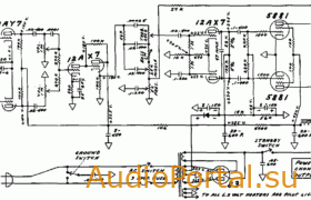 Принципиальная схема лампового усилителя Fender Bassman model 5F6