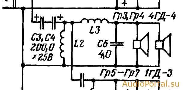 3-х полосная АС (6 ГД-2 + 4 ГД-4 + 1 ГД-3)