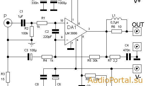 Усилитель на LM3886 по схеме «audiophilia» от Lincora