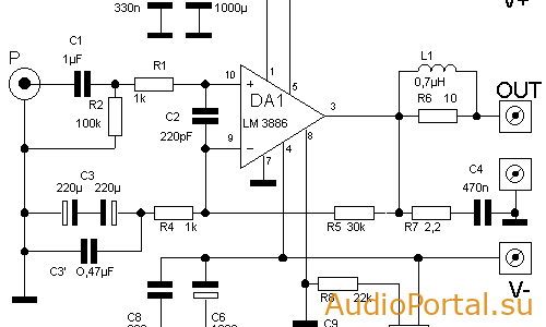 Усилитель на LM3886 по схеме «классическая звезда» от Lincora